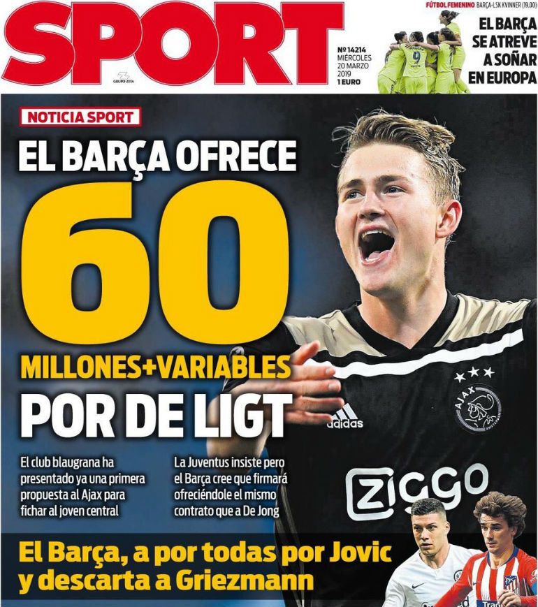Barselona krenula po De Lihta - 60 miliona prvi put?
